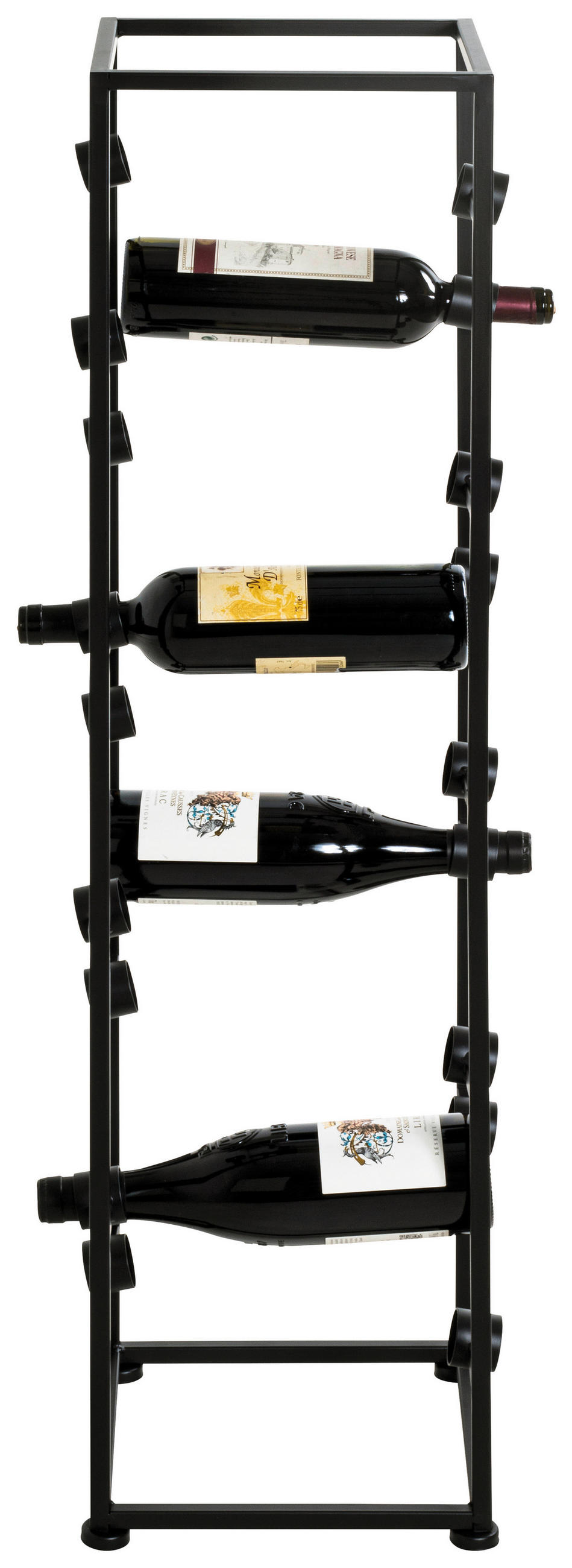 WEINREGAL  - Schwarz, Design, Kunststoff/Metall (26/104/24cm)