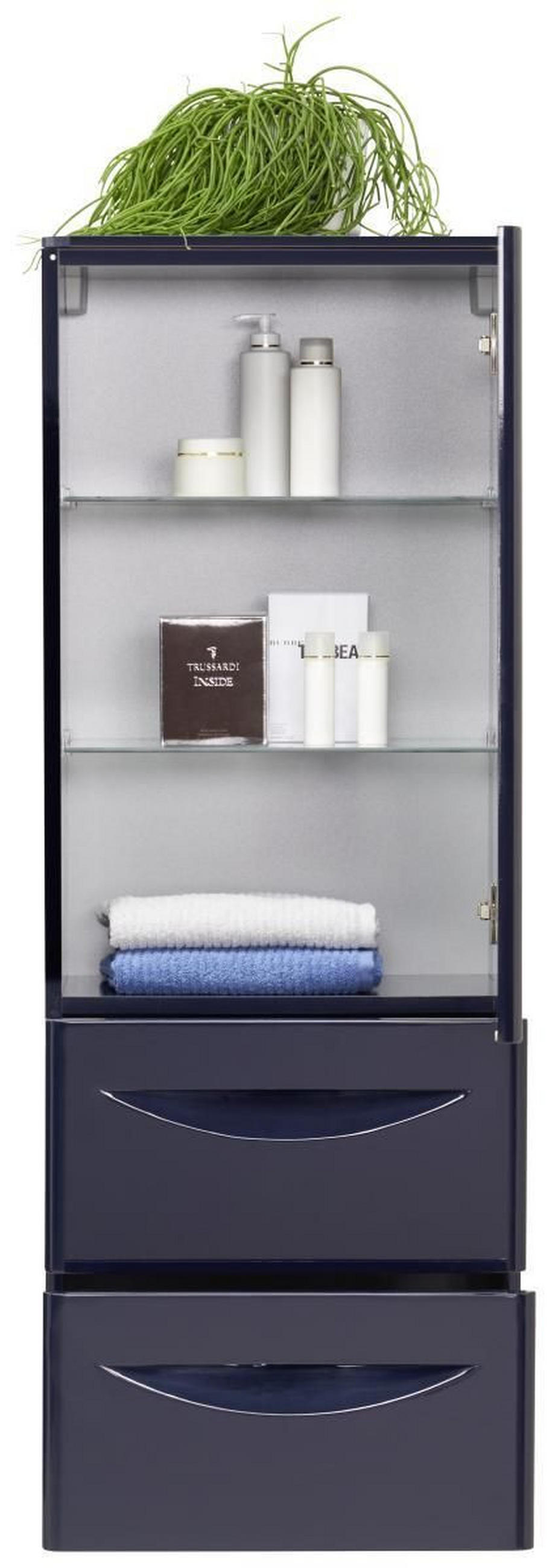 MIDISCHRANK 45/121/33 cm  - Blau, Design, Glas/Holzwerkstoff (45/121/33cm) - Sadena