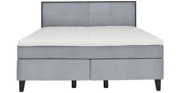 BOXSPRINGBETT 160/200 cm  in Pastellblau  - Pastellblau/Schwarz, Design, Holz/Textil (160/200cm) - Hom`in