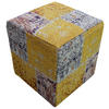 POUF in Gelb, Lila, Beige Textil  - Gelb/Beige, Design, Textil (42/42/45cm) - Kayoom