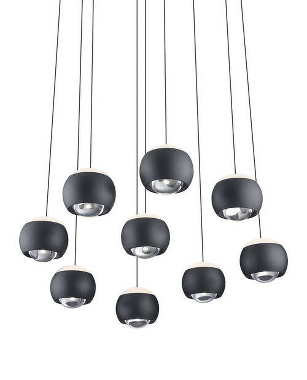 ZÁVĚSNÉ LED SVÍTIDLO, 54,0/200,0 cm  - černá/průhledné, Design, kov/plast (54,0/200,0cm) - Trio Leuchten