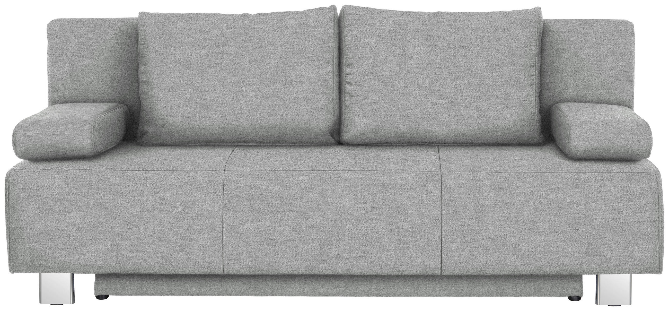 SCHLAFSOFA in Flachgewebe Hellgrau  - Chromfarben/Hellgrau, Design, Textil/Metall (197/88/89cm) - Xora
