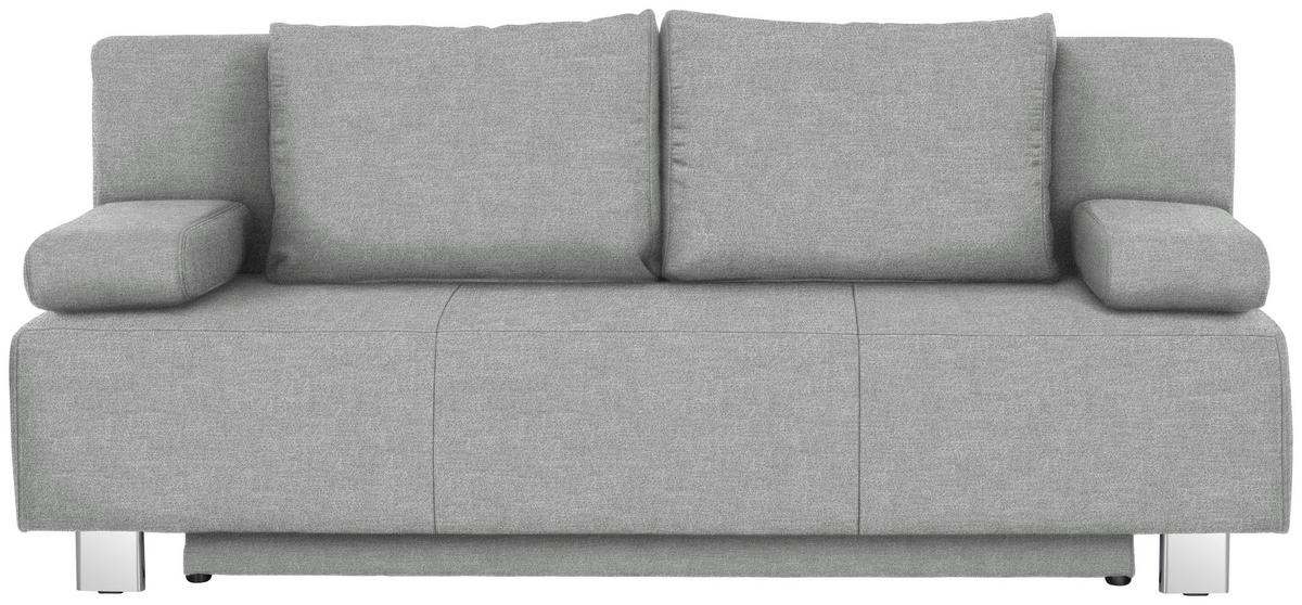 SCHLAFSOFA in Flachgewebe Hellgrau  - Chromfarben/Hellgrau, Design, Textil/Metall (197/88/89cm) - Xora