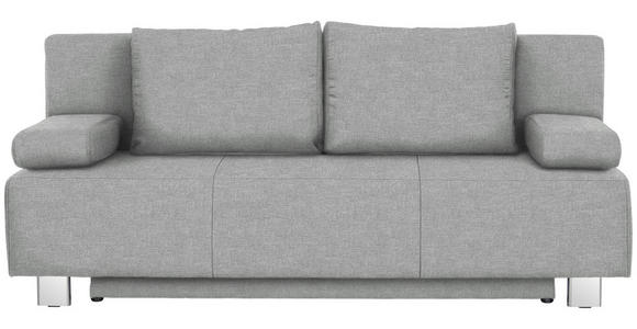 SCHLAFSOFA in Flachgewebe Hellgrau - Chromfarben/Hellgrau, Design, Textil/Metall (197/88/89cm) - Xora