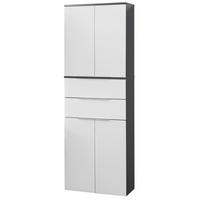 HOCHSCHRANK 61/176/32 cm  - Anthrazit/Silberfarben, MODERN, Glas/Holzwerkstoff (61/176/32cm) - MID.YOU