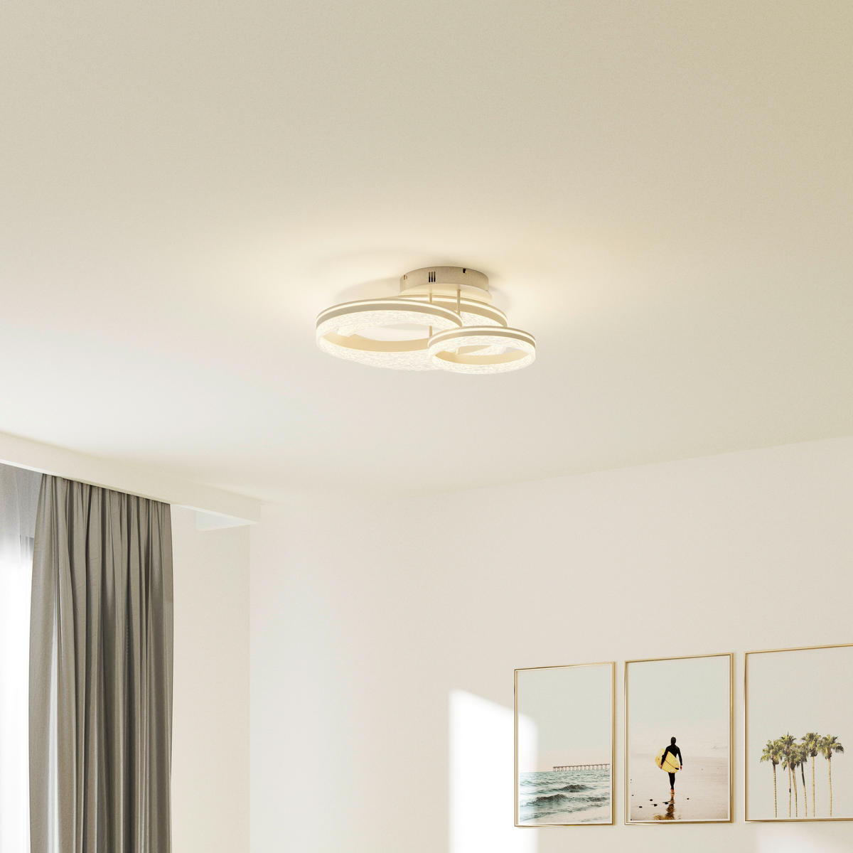 STROPNÉ LED SVIETIDLO, 72/63/22 cm - cappuccino, Design, kov/plast (72/63/22cm) - Novel