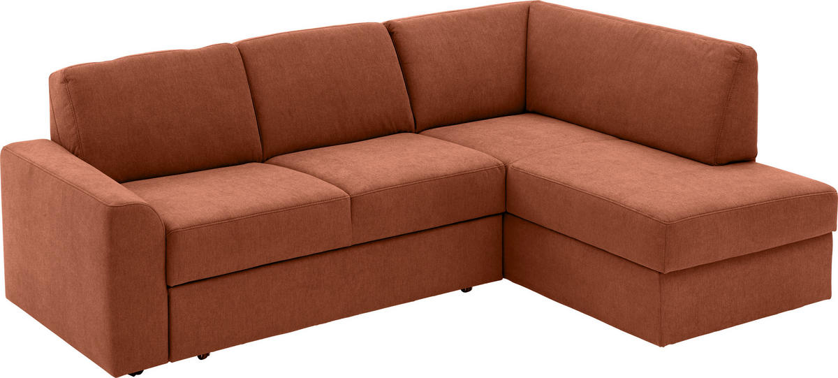 ECKSOFA in Webstoff Rostfarben  - Rostfarben/Schwarz, Konventionell, Kunststoff/Textil (224/165cm) - Xora