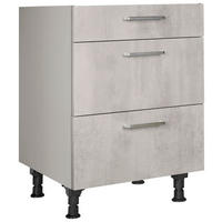 SCHUBKASTENUNTERSCHRANK 60/87/56 cm  in Hellgrau  - Edelstahlfarben/Hellgrau, MODERN, Holzwerkstoff/Metall (60/87/56cm) - Nobilia