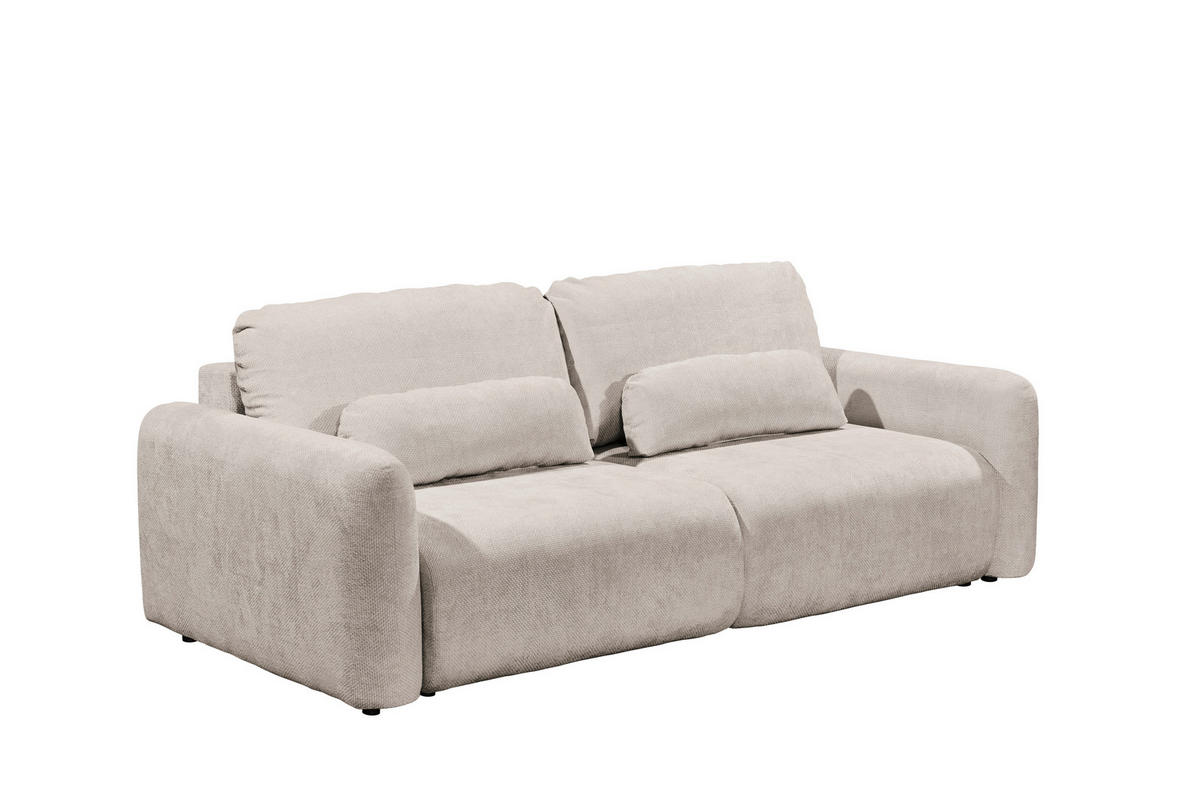 SCHLAFSOFA Webstoff Beige  - Beige/Schwarz, Modern, Kunststoff/Textil (240/89/122cm) - MID.YOU