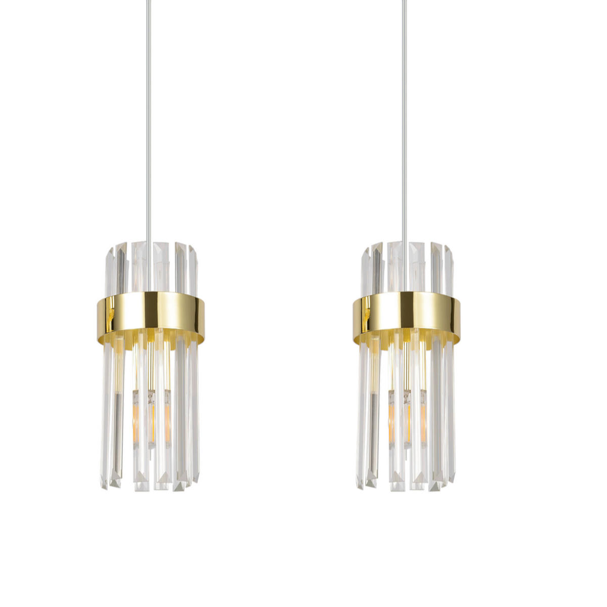 HÄNGELEUCHTE Vetro 40/2,5/150 cm  - Goldfarben, KONVENTIONELL, Glas (40/2,5/150cm)