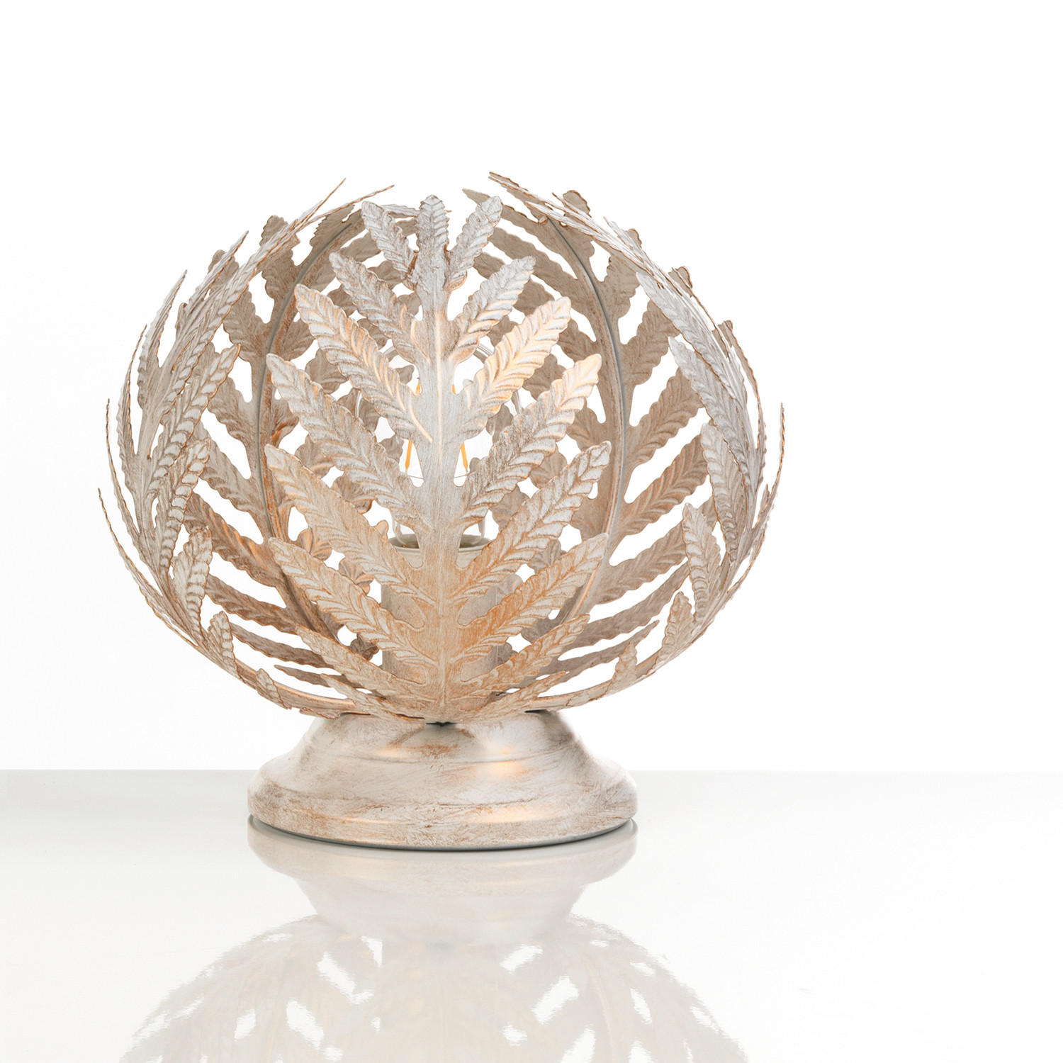 TISCHLEUCHTE 25/25 cm   - Weiß, Natur, Metall (25/25cm)