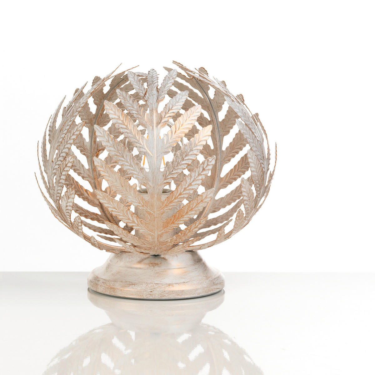TISCHLEUCHTE 25/25 cm   - Weiß, Natur, Metall (25/25cm)