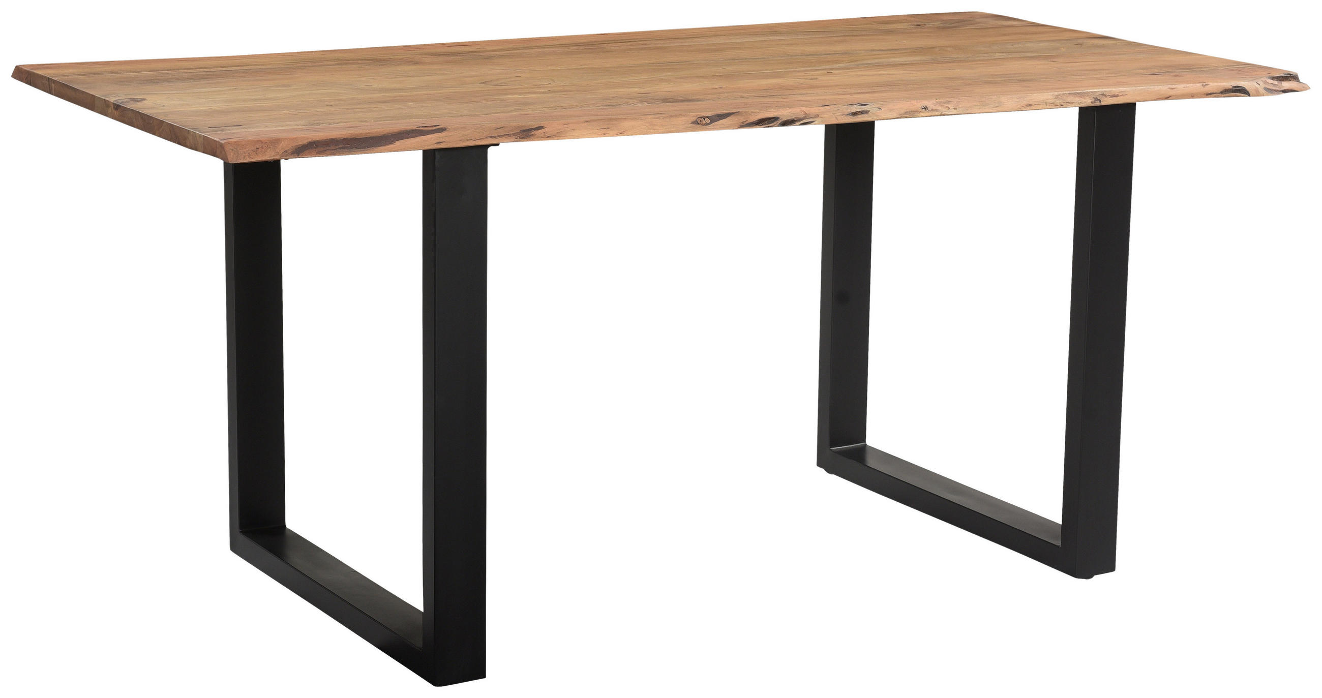 ESSTISCH in Holz 160/85/76 cm  - Schwarz/Akaziefarben, LIFESTYLE, Holz/Metall (160/85/76cm) - Linea Natura