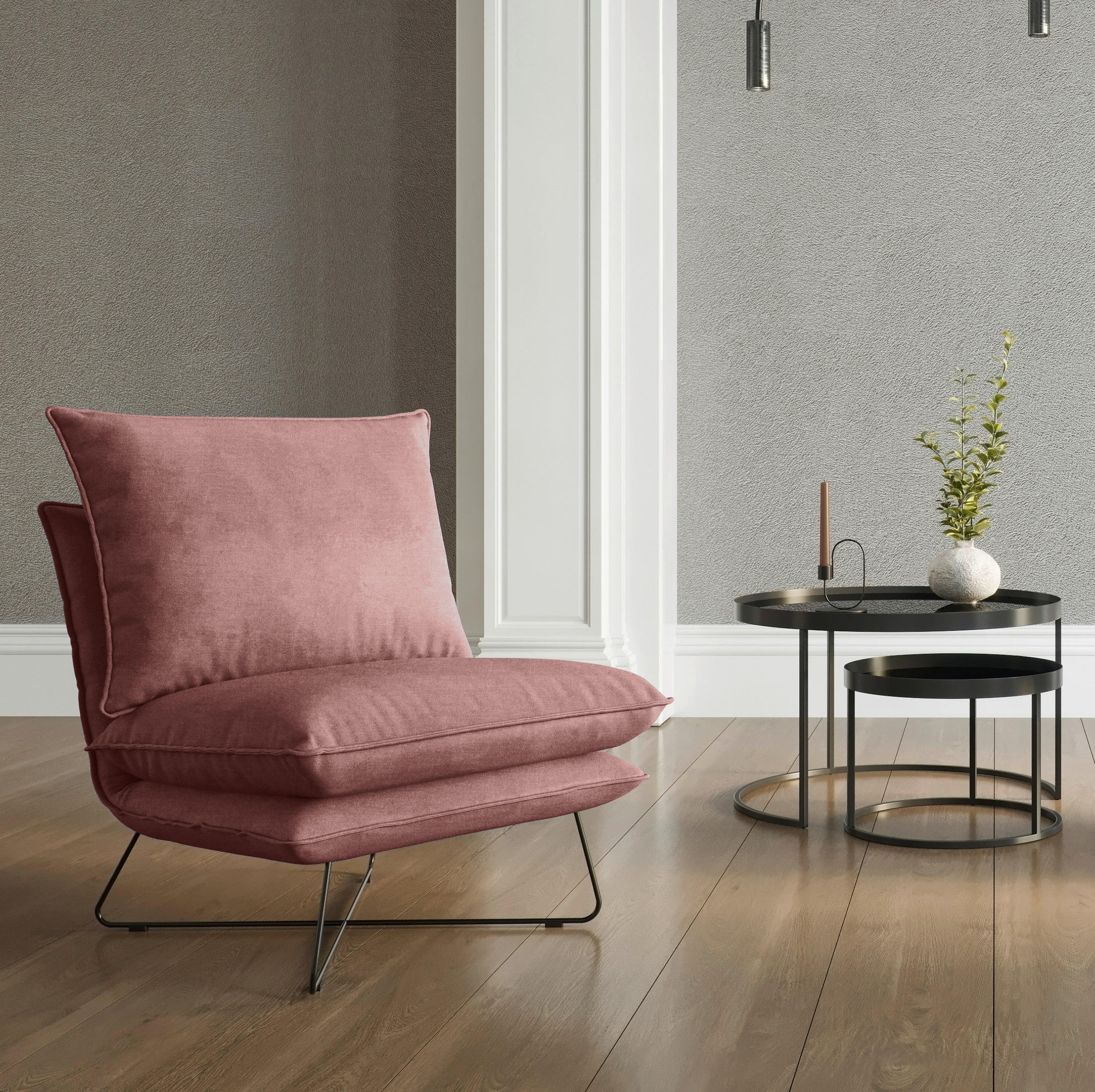 FÅTÖLJ i textil bär  - bär/svart, Design, metall/textil (72/84/90cm) - Livetastic