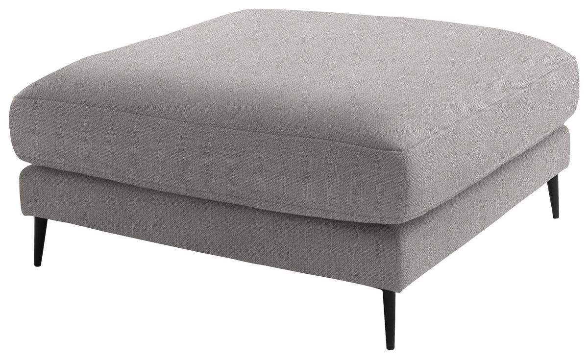 ECKSOFA in Flachgewebe Sandfarben  - Sandfarben/Schwarz, Design, Textil/Metall (177/253cm) - Dieter Knoll