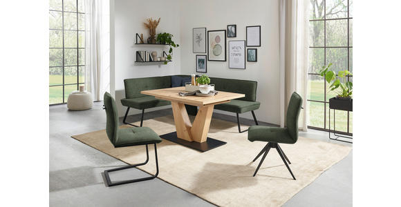 STUHL , Lederauswahl, Stoffauswahl, Typenauswahl, Gestellauswahl , Flachgewebe  - Waldgrün/Schwarz, Design, Textil/Metall (46/91/62cm) - Dieter Knoll