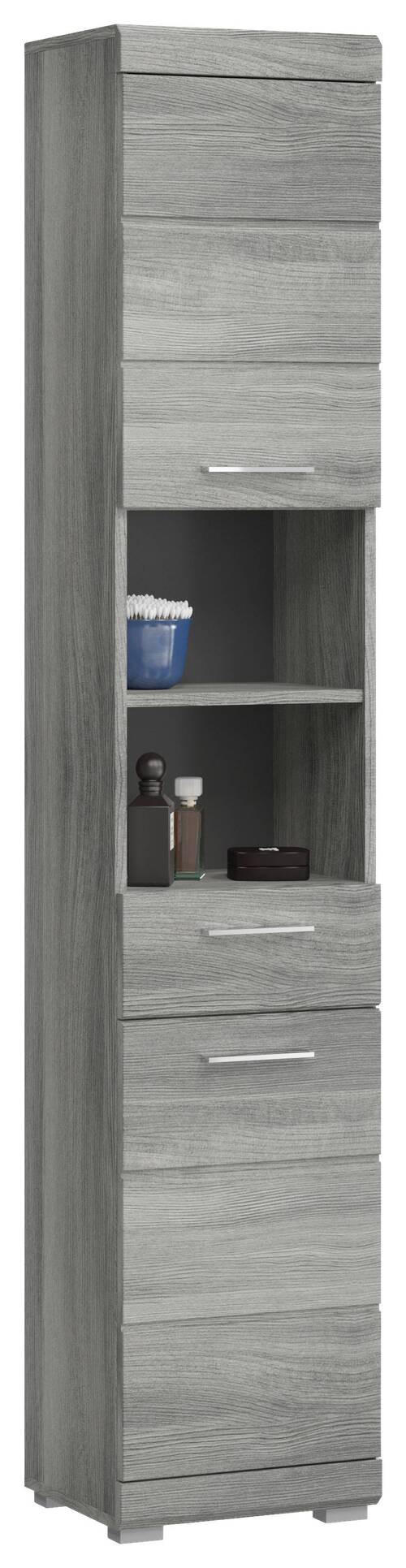 HOCHSCHRANK 37/191/31 cm  - Silberfarben/Silbereichenfarben, MODERN, Holzwerkstoff (37/191/31cm) - MID.YOU