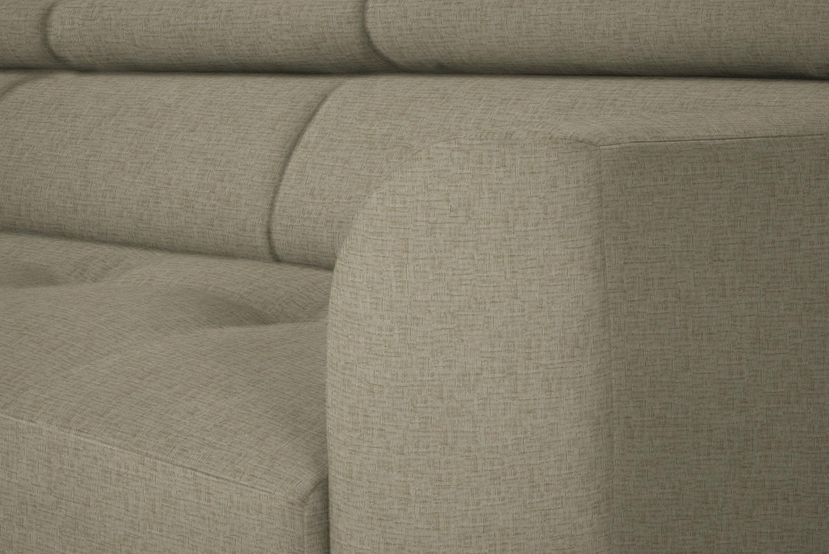 ECKSOFA in Chenille Beige  205/280 cm  - Beige/Schwarz, Design, Textil/Metall (205/280cm) - Xora