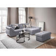 ECKSOFA Hellgrau Flachgewebe  - Hellgrau/Schwarz, Design, Kunststoff/Textil (278/175cm) - Xora