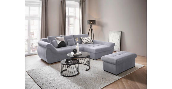 ECKSOFA Hellgrau Flachgewebe - Hellgrau/Schwarz, Design, Kunststoff/Textil (278/175cm) - Xora