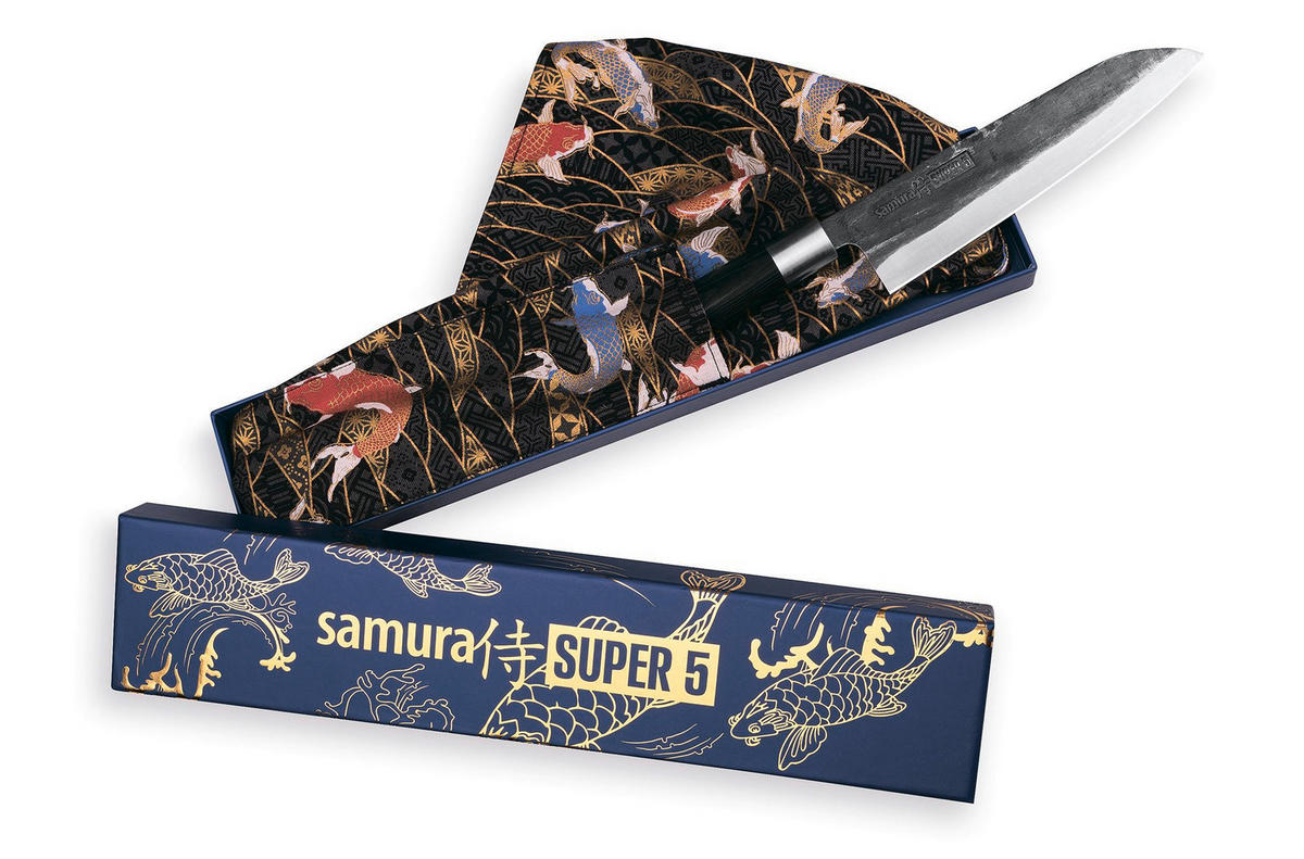 SANTOKU NOŽ  SUPER 5        32,5 cm    čelik - srebrne boje/crna, Basics, drvni materijal/metal (32,5cm) - Samura