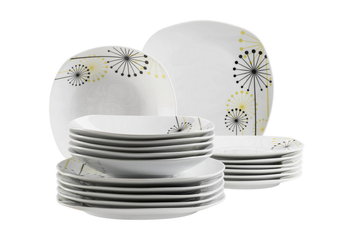 TAFELSERVICE Weiß 18-teilig  - Weiß, Basics, Keramik - Mäser