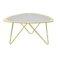 COUCHTISCH ESG 79/79/40 cm dreieckig Goldfarben  - Goldfarben, Design, Glas/Metall (79/79/40cm) - MID.YOU