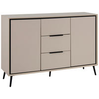KOMMODE  in 135/90/38 cm  - Sandfarben/Schwarz, KONVENTIONELL, Holzwerkstoff/Kunststoff (135/90/38cm) - Livetastic