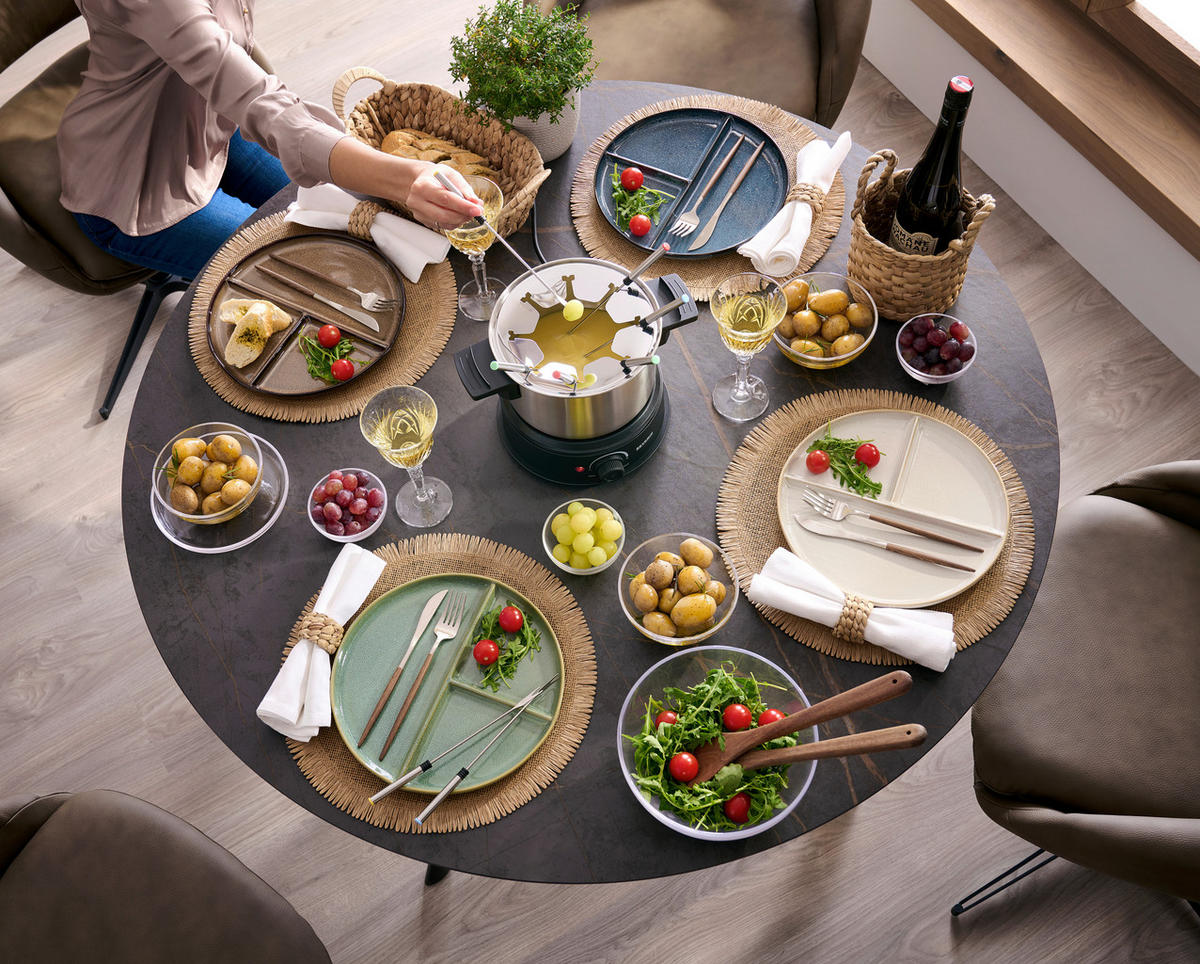 FONDUESET  - Silberfarben, Basics, Metall - Severin