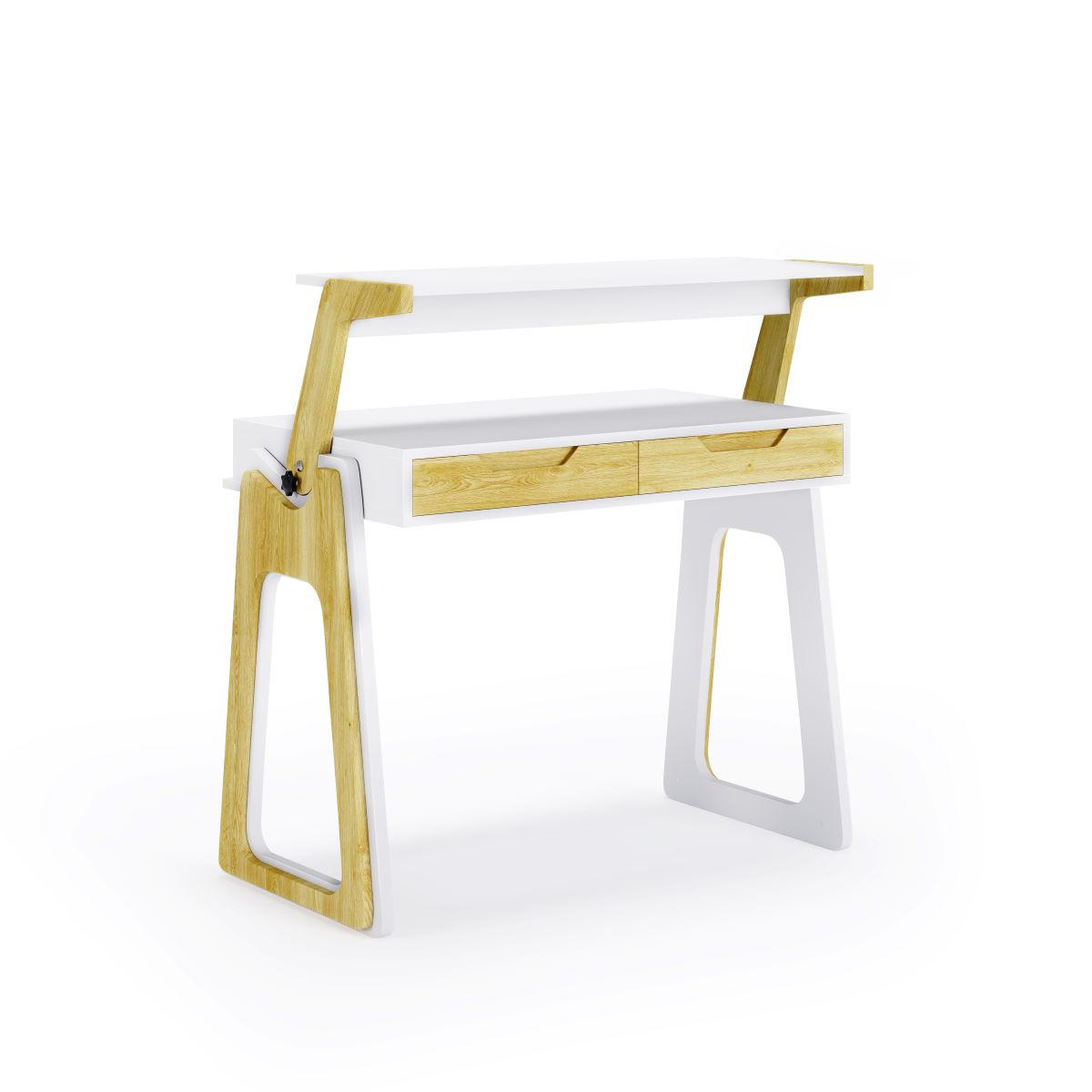 SCHREIBTISCH 91/101/54 cm  in Weiß, Eichefarben  - Eichefarben/Weiß, Design, Holz/Holzwerkstoff (91/101/54cm) - MID.YOU