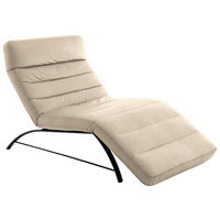 RELAXLIEGE in Mikrofaser Beige  - Beige/Schwarz, Design, Textil/Metall (95/91/170cm) - Chilliano