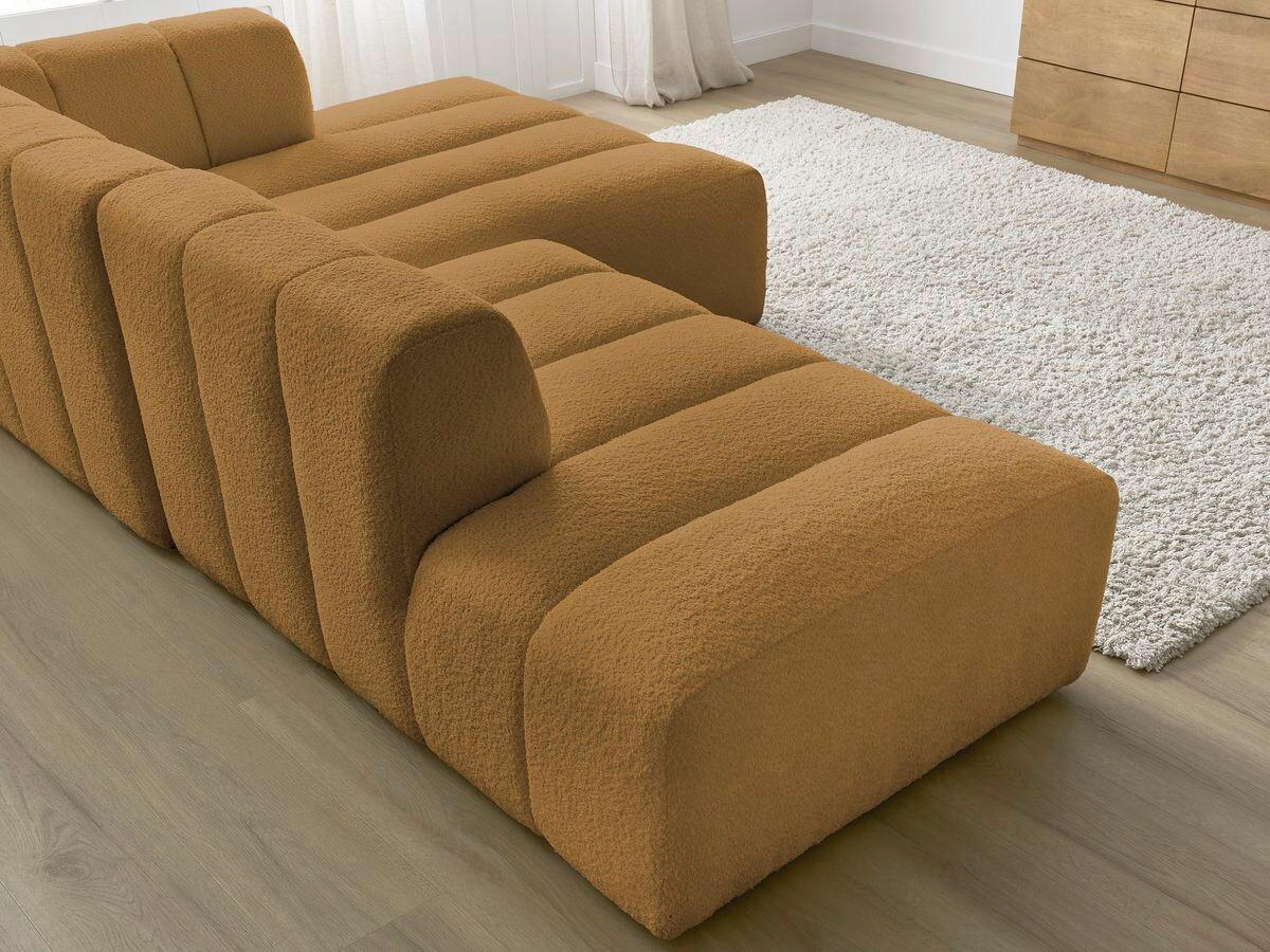ECKSOFA  ANNECY Gelb Bouclé  - Gelb/Schwarz, MODERN, Kunststoff/Textil (262/170cm)