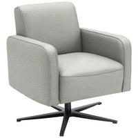 DESIGNSESSEL Flachgewebe Hellgrau  - Hellgrau/Schwarz, Design, Textil/Metall (73/84/82cm) - Johann Jakob
