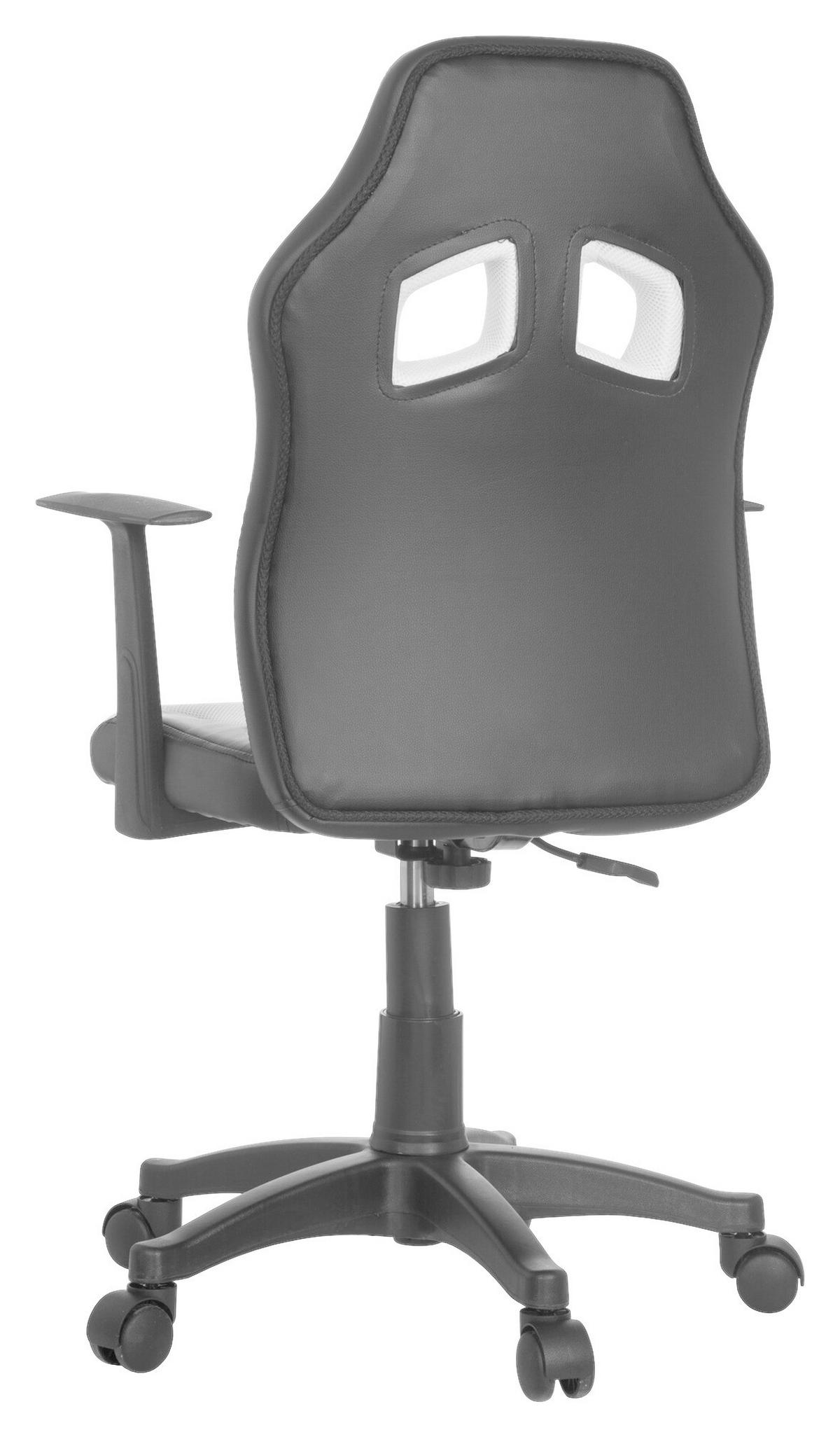 JUGENDDREHSTUHL Schwarz, Weiß  - Schwarz/Weiß, Basics, Kunststoff (54/90-100/48cm) - MID.YOU