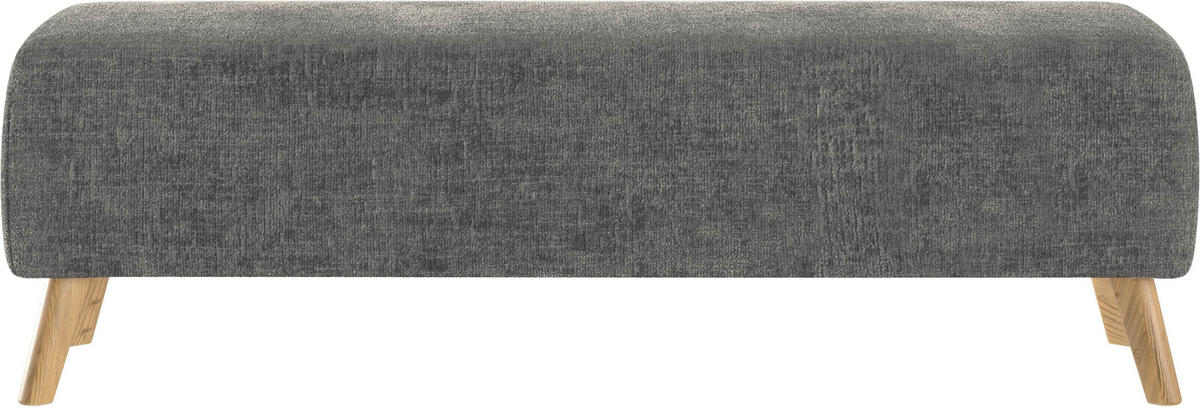 BETTBANK Webstoff Eiche Dunkelgrau  - Eichefarben/Dunkelgrau, Design, Holz/Textil (145/45/48cm) - Esposa