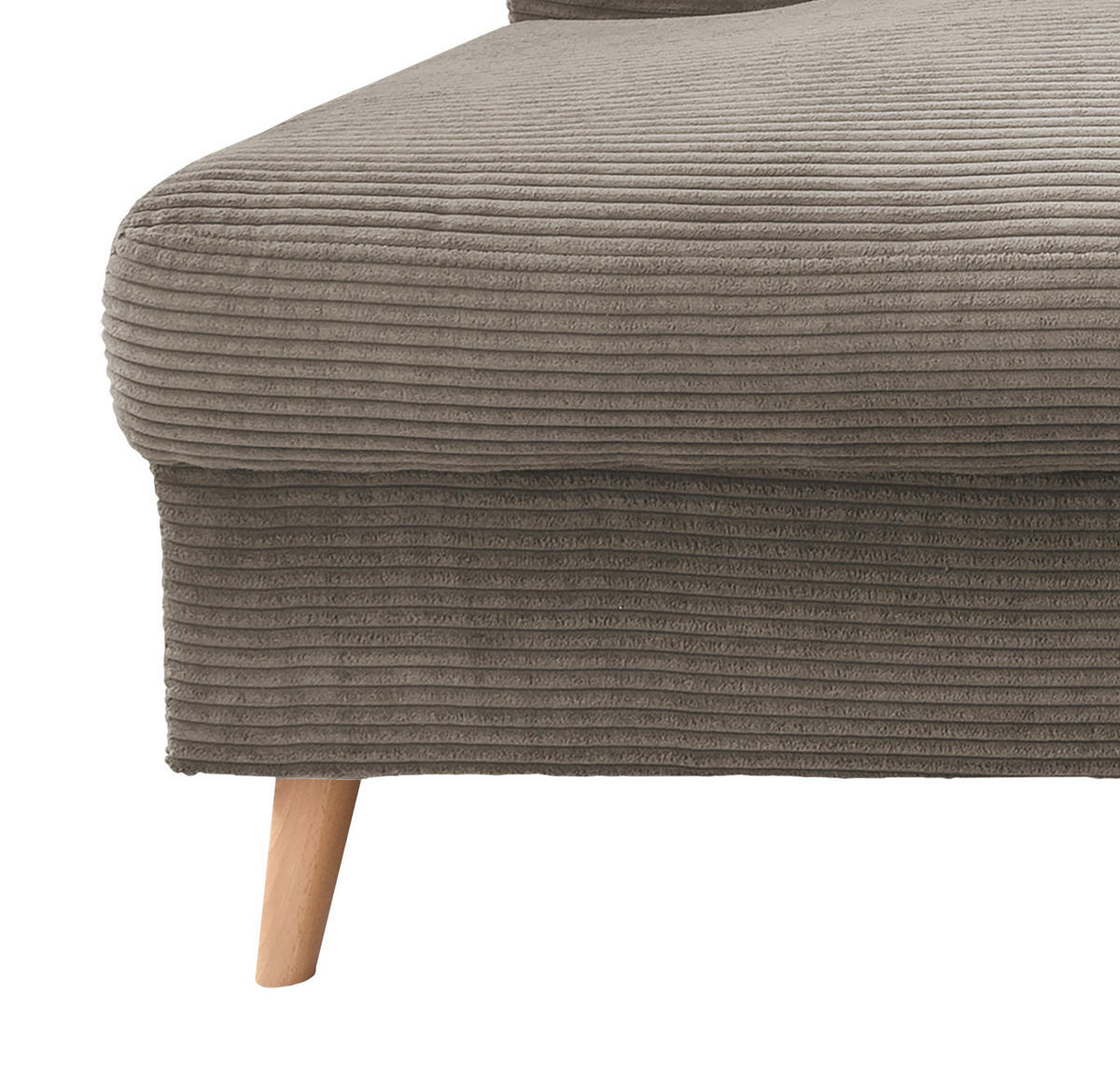 WOHNLANDSCHAFT in Cord Graubraun  - Graubraun/Naturfarben, Konventionell, Holz/Textil (200/301/150cm) - P & B