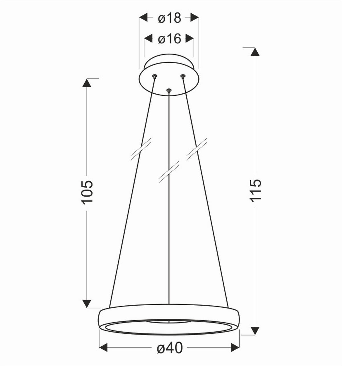 LED-HÄNGELEUCHTE Hashim 40/115 cm   - Goldfarben, Design, Metall (40/115cm)