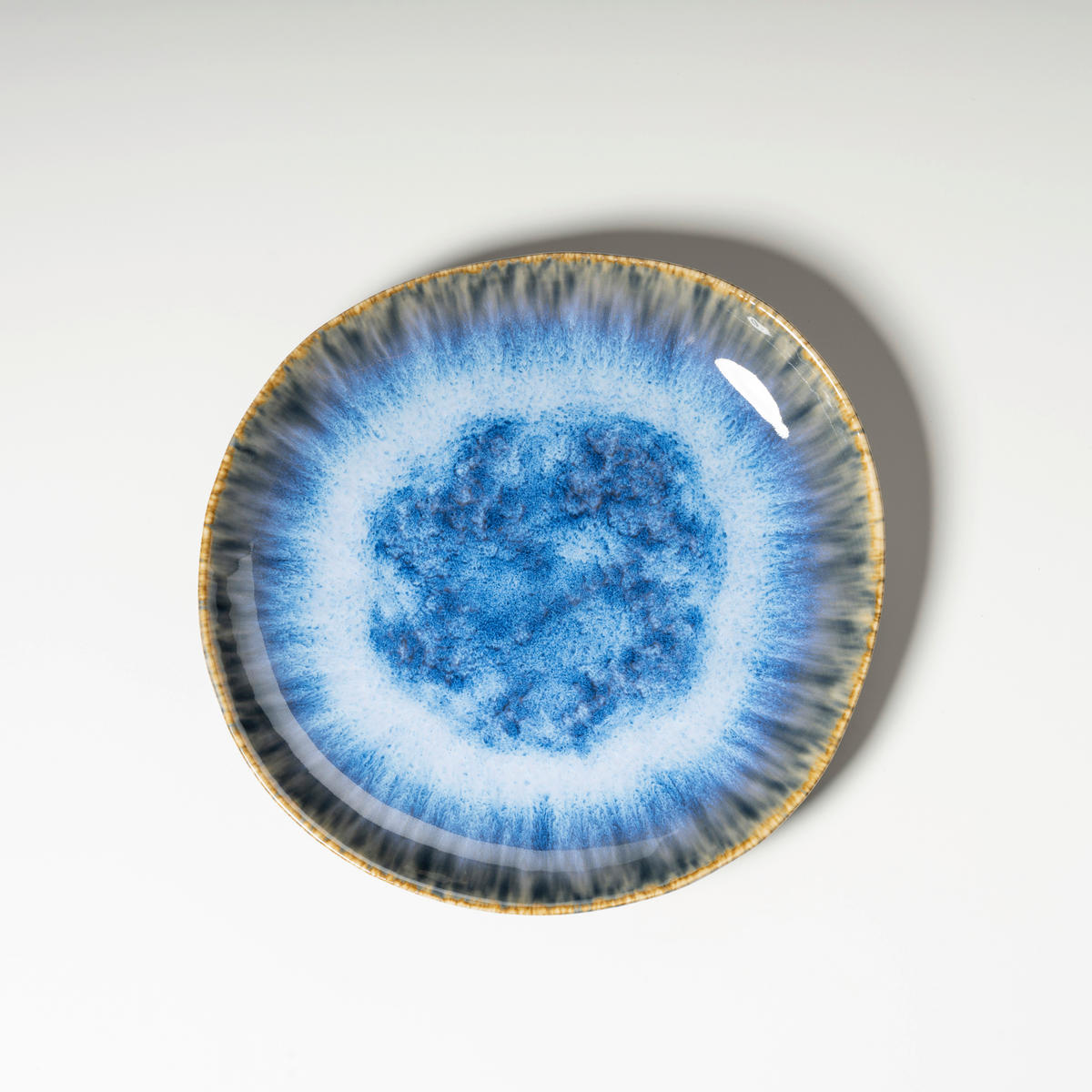 DESSERTTELLERSET Blau 4-teilig WILDE SCHLUCHT  - Blau, Basics, Keramik (22/2,5cm) - Gipfelstück