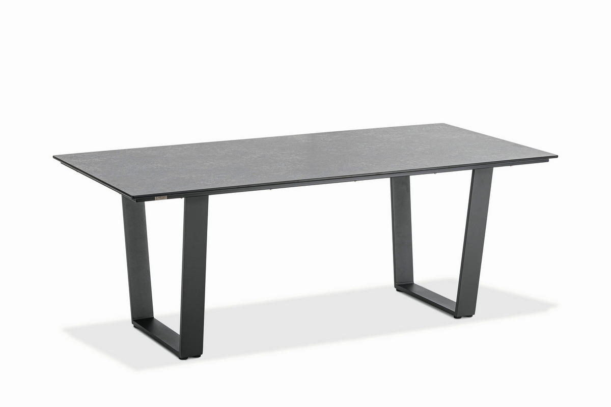 GARTENTISCH Kunststoff Anthrazit, Grau rechteckig  - Anthrazit/Grau, Design, Kunststoff/Metall (160/95/76cm)