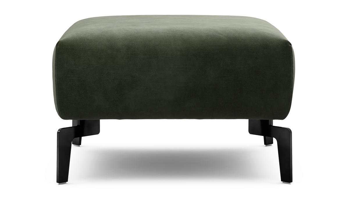 HOCKER in Textil Waldgrün  - Waldgrün/Schwarz, Design, Textil/Metall (70/70/46cm) - SENSOO