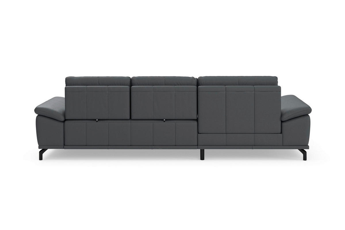ROHOVÁ SEDAČKA, kůže, černá - černá, Basics, kov/kůže (176/301cm) - Sit & More