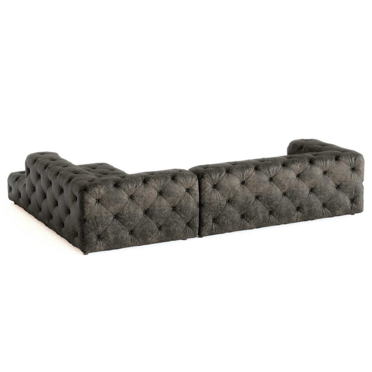 ECKSOFA Fresco in Lederlook Anthrazit  325/228 cm  - Anthrazit/Schwarz, Design, Kunststoff/Textil (325/228cm) - P & B
