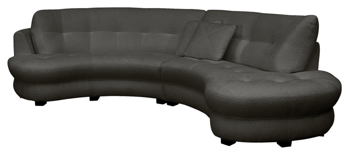 ECKSOFA in Bouclé Anthrazit  - Weiss/Anthrazit, Design, Kunststoff/Textil (300/113cm) - Livetastic