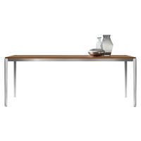 ESSTISCH in Holz, Metall 200(300)/100/75 cm  - Edelstahlfarben/Nussbaumfarben, Design, Holz/Metall (200(300)/100/75cm) - TEAM 7