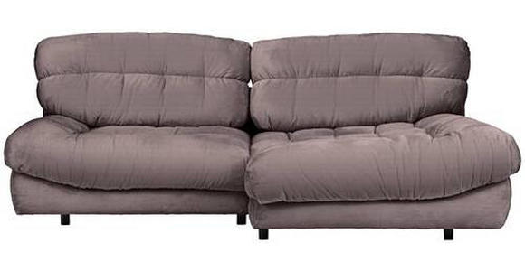 ECKSOFA Schlammfarben Plüsch  - Schlammfarben/Schwarz, KONVENTIONELL, Kunststoff/Textil (265/170cm) - Carryhome