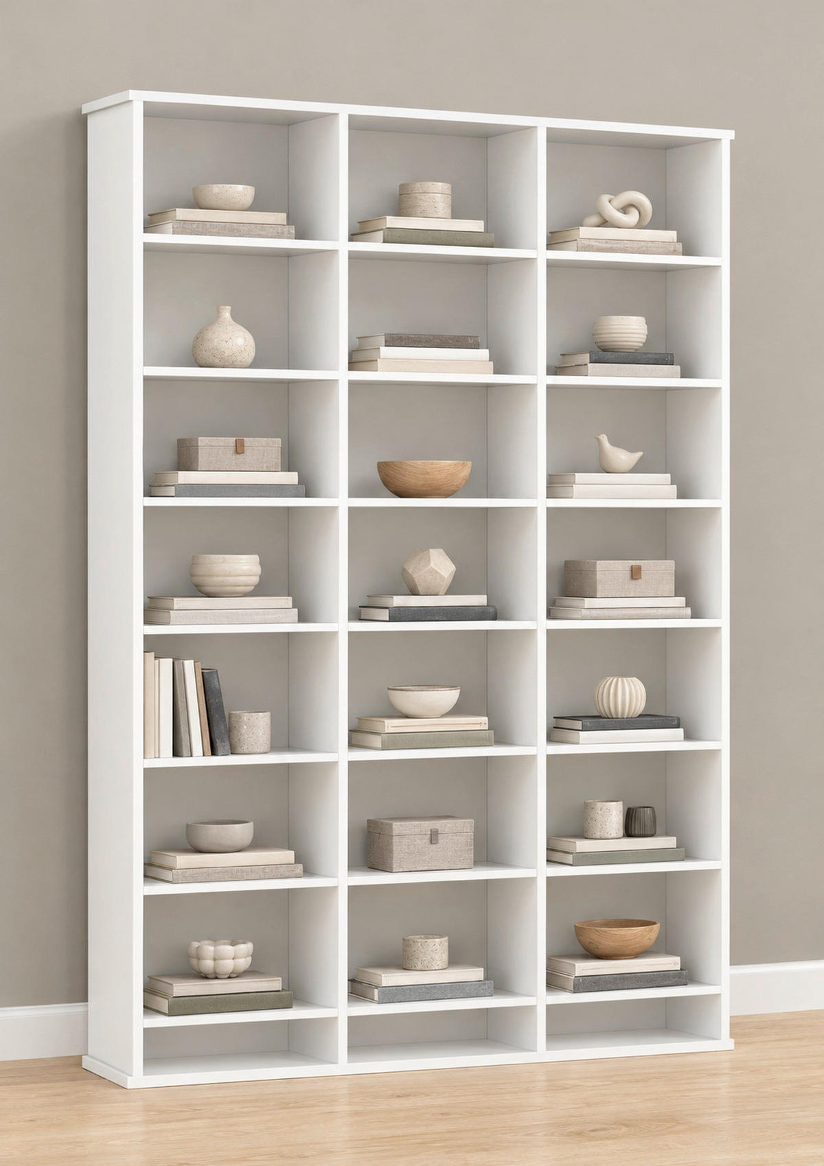Etajeră, 105/136/19 cm, alb,  - alb, Design, material pe bază de lemn (105/136/19cm) - MID.YOU
