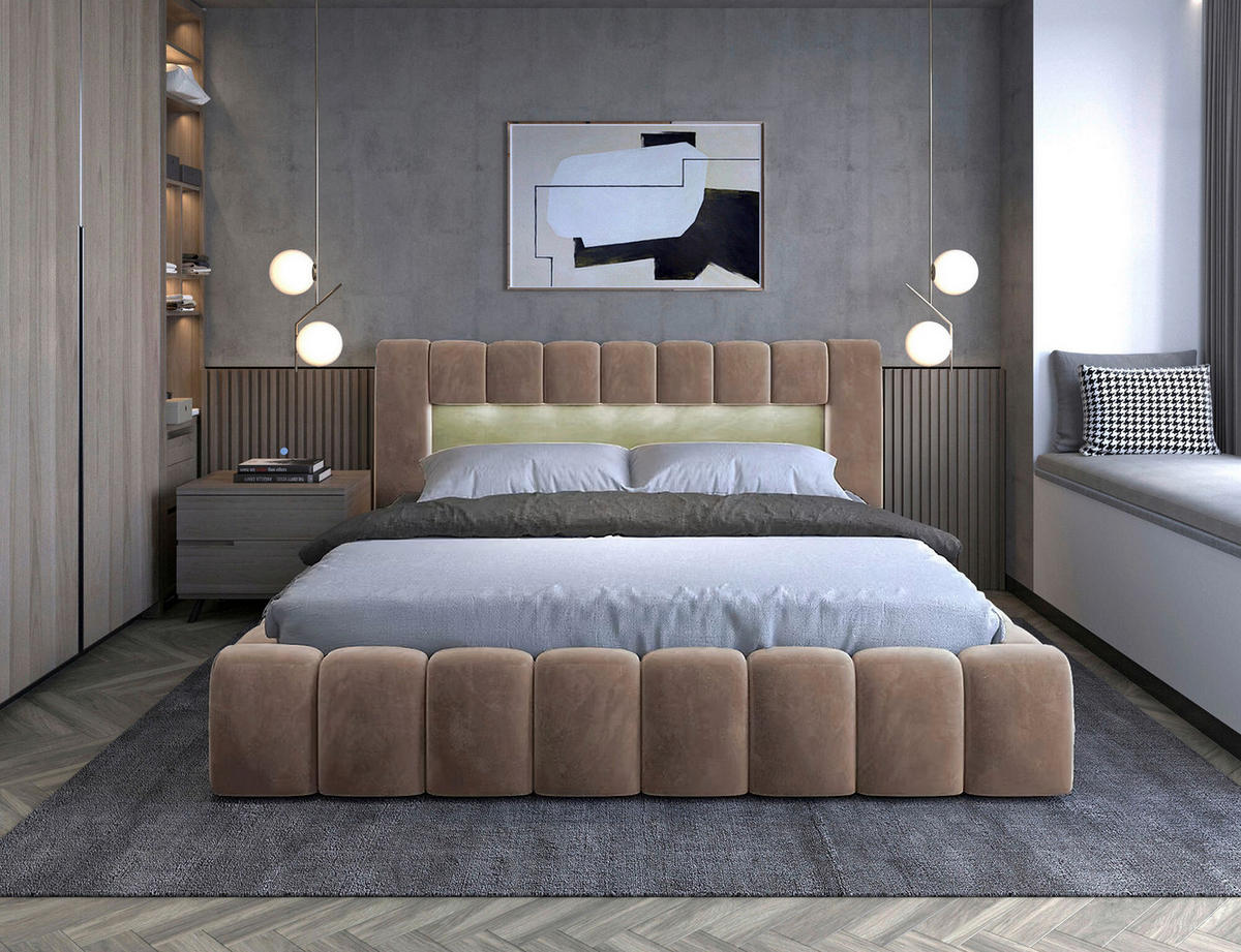 POLSTERBETT 160/200 cm, Lattenrost, Bettkasten,  - Schwarz/Weiß, MODERN, Holz/Kunststoff (160/200cm) - MID.YOU