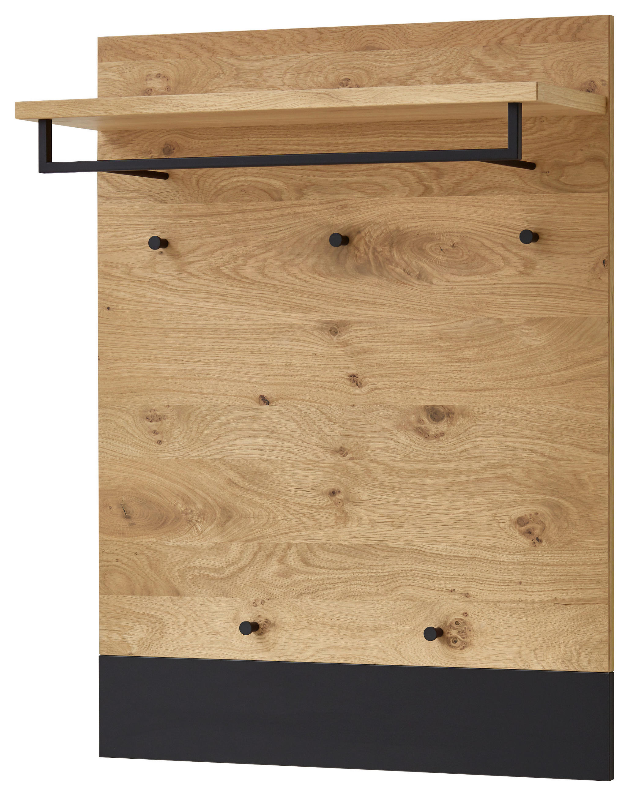 GARDEROBENPANEEL Eiche, Balkeneiche furniert Schwarz, Eichefarben - Eichefarben/Schwarz, Design, Holz (80/106/27cm)