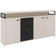 SIDEBOARD  in 177,3/87,8/38 cm  - Kaschmir/Schwarz, KONVENTIONELL, Holzwerkstoff/Kunststoff (177,3/87,8/38cm) - Xora