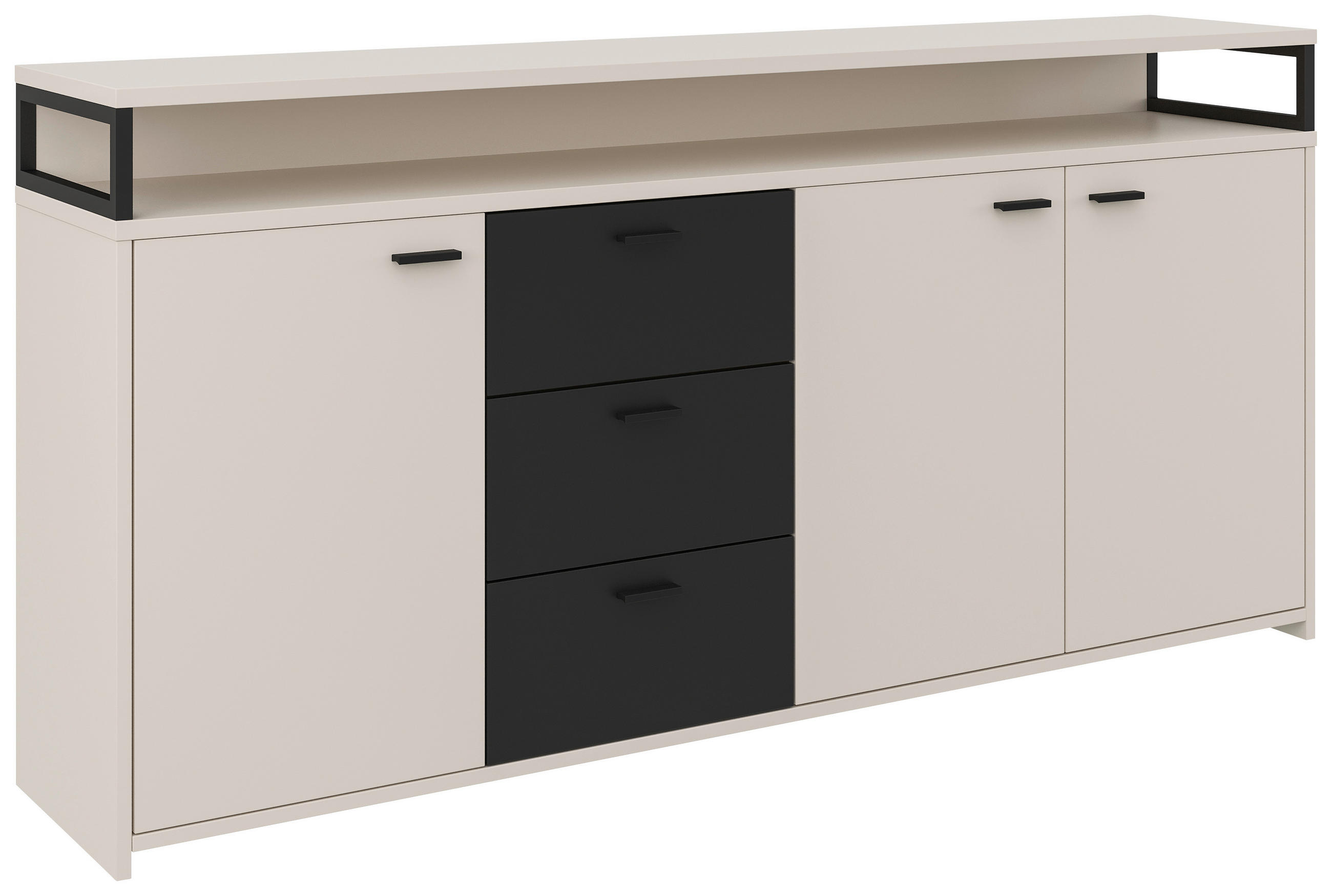 Xora Sideboard Schwarz, Kaschmir 177.3x87.8x38 cm
